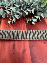 Load image into Gallery viewer, Brown Leather &amp; Sage Macrame Dog Collar
