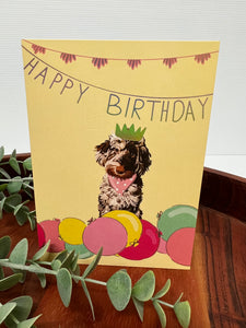 Dog & Balloons Birthday Card